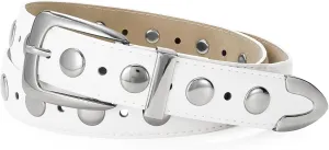 JASGOOD Women Leather Belt Fashion Studded Belt Ladies Punk Belt Vintage Leather Belt for Jeans Dress