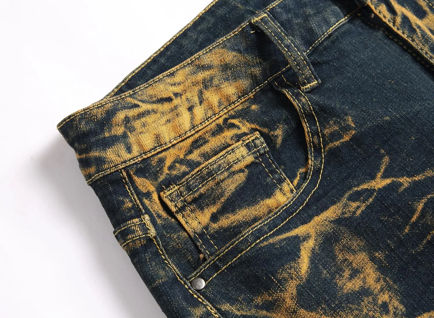 JE&NS Men's Ripped Jeans, Slim Fit Straight Leg, Denim Jeans Pants for Men