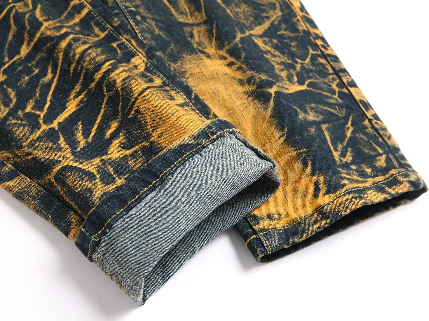 JE&NS Men's Ripped Jeans, Slim Fit Straight Leg, Denim Jeans Pants for Men