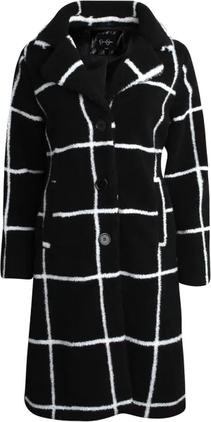 Jessica Simpson Women's Winter Coat - Full Length Single Breasted Sherpa Fleece Peacoat - Plush Teddy Coat for Women (S-XL)