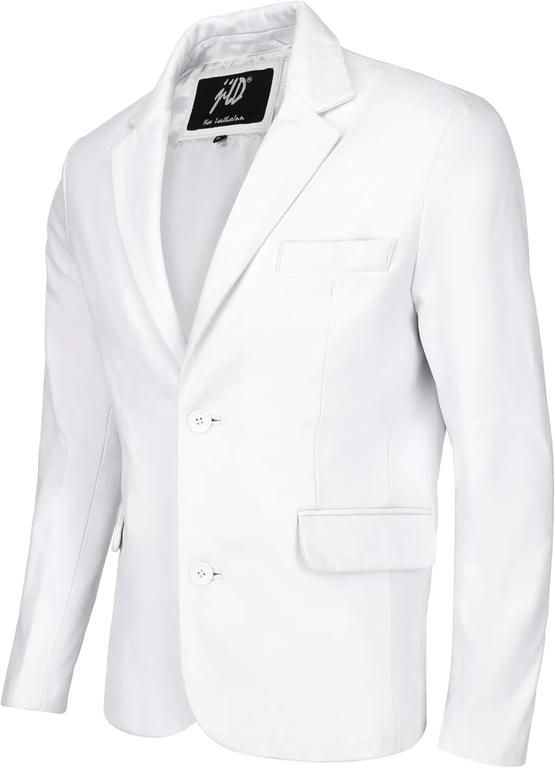Jild Invisible Stitching Casual Leather Blazer for Men - 2-Button Closure Coat Style Regular Fit Lambskin Leather Jacket Men