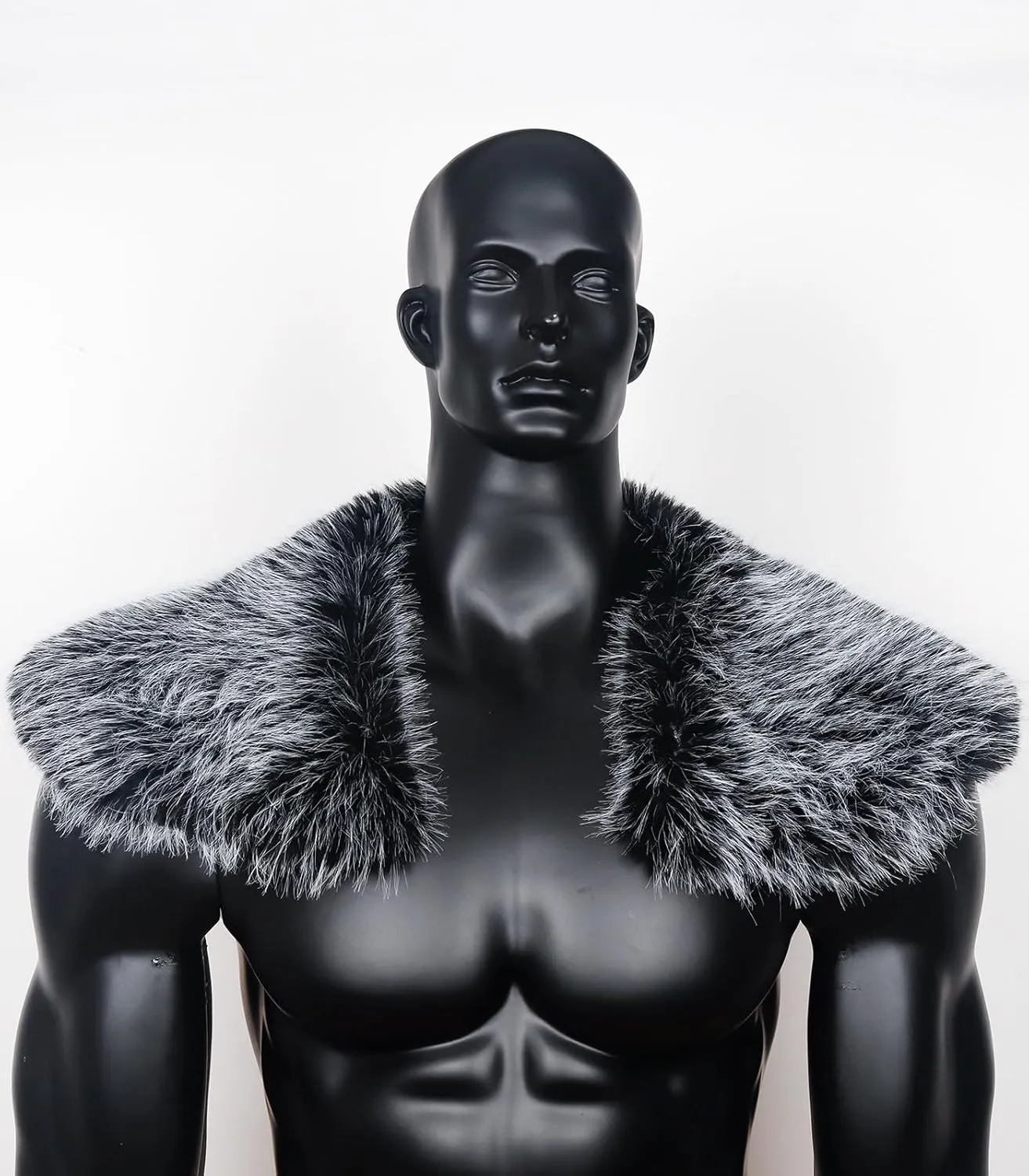 Joukavor Viking Faux Fur Collar Fur Shoulder Wrap Shawl Viking Halloween Costume Men