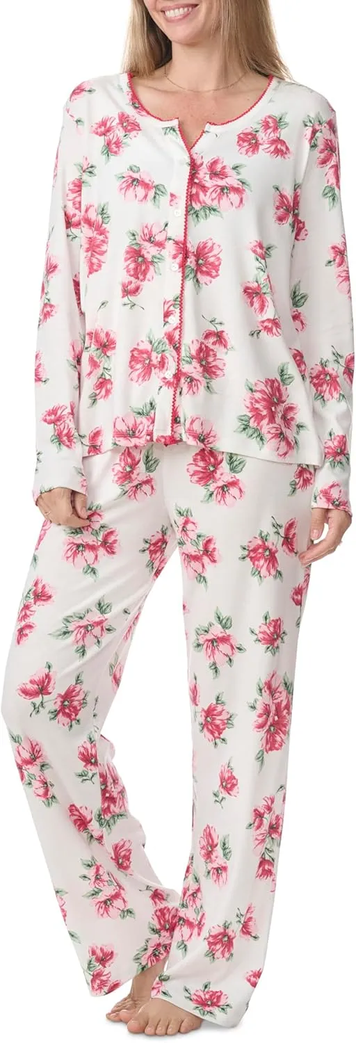 Karen Neuburger Women's Long Sleeve Cardigan Pajama Set