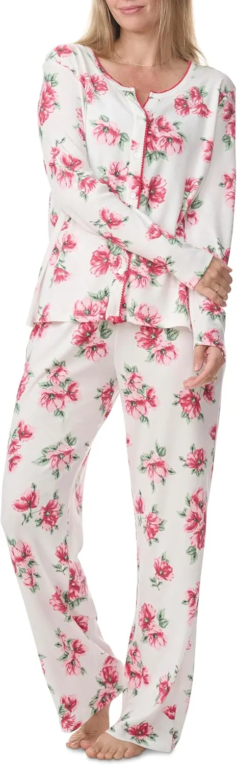 Karen Neuburger Women's Long Sleeve Cardigan Pajama Set