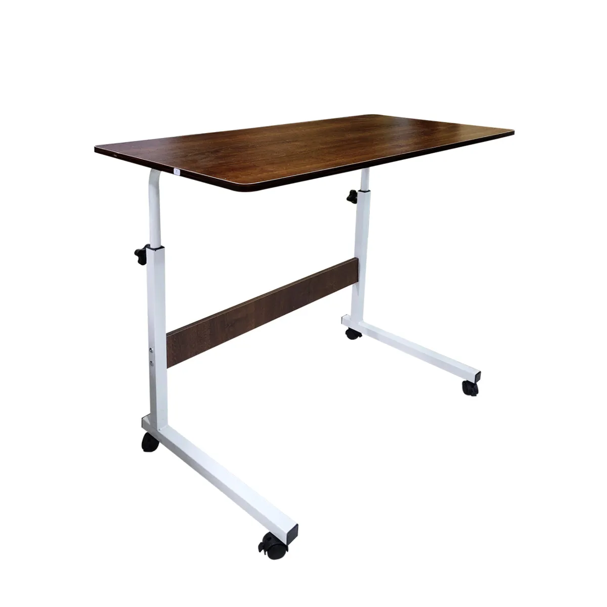 Kawachi Portable Height Adjustable Bedside Patient Tray Overbed Laptop Study Table KW10-Brown