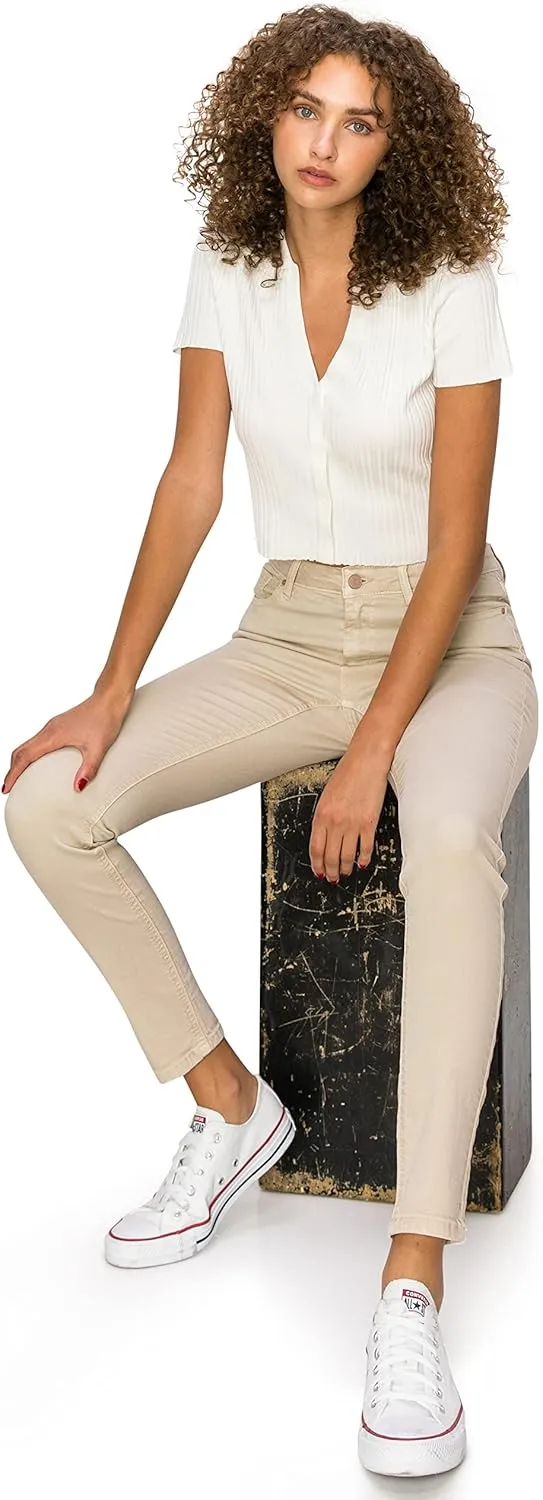 KHAKI & BLUE Cali1850 Womens The Everyday Garment-Dyed Skinny Jeans  Soft Stretchy High Rise Comfy Casual Pants