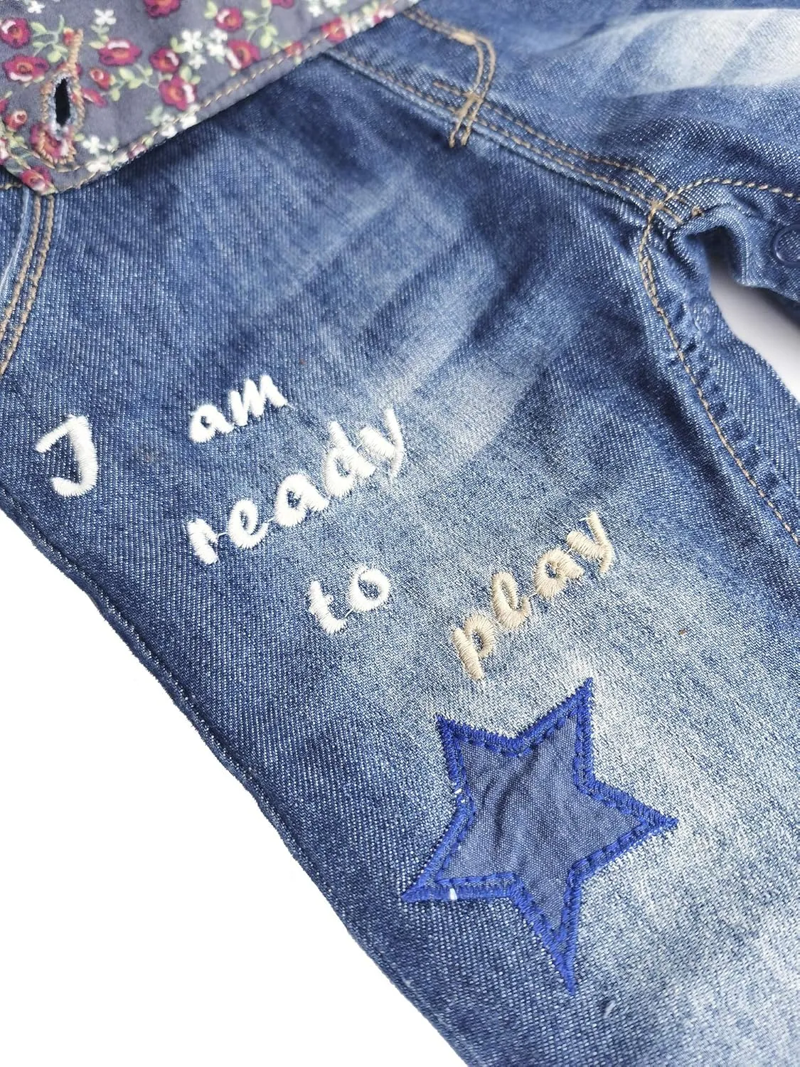 KIDSCOOL SPACE Baby Denim Overall,Toddler Little Soft Cute Jean Jumper