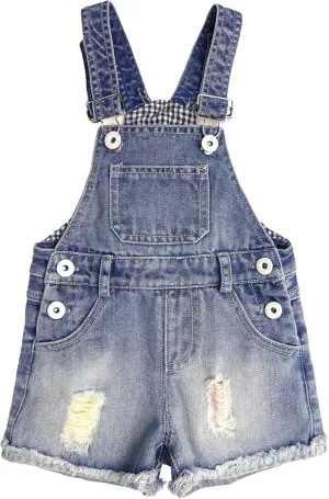 KIDSCOOL SPACE Baby Girls Denim Shorts,Toddler Little Boys Soft Jeans Summer Shortalls