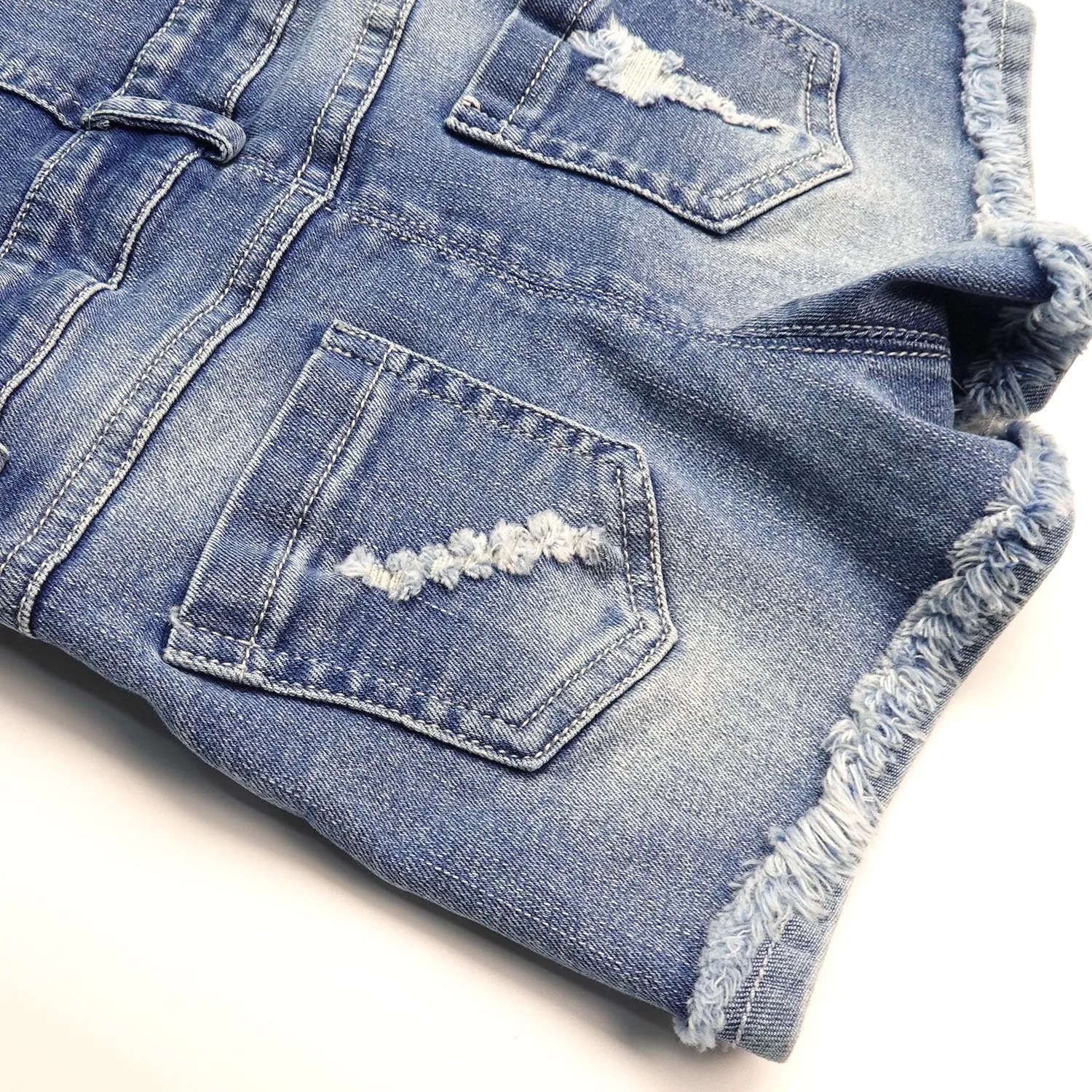 KIDSCOOL SPACE Baby Girls Denim Shorts,Toddler Little Boys Soft Jeans Summer Shortalls
