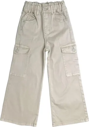 KIDSCOOL SPACE Toddler & Big Child Wide-Leg Cargo Jeans, 18M-14T Ribbed Waist Denim Pants