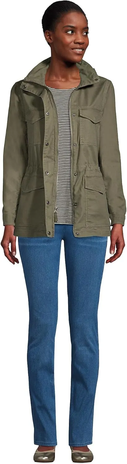 Lands' End Women's Starfish Mid Rise Knit Denim Straight Jeans