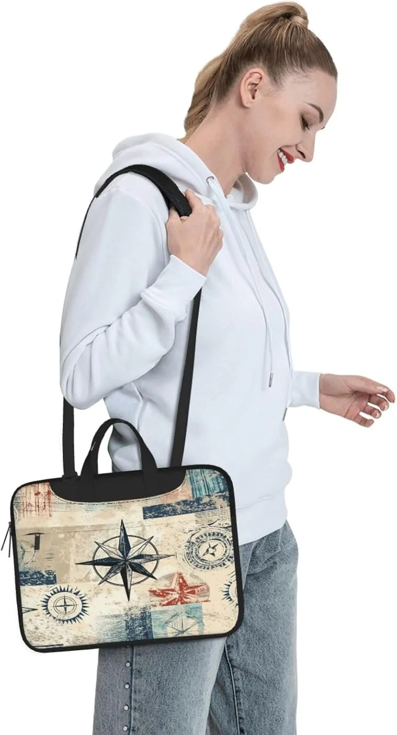 Laptop Bag Marine Rustic Wooden Sea Starfish Laptop Tote Bag Women Men Laptop Sleeve Case Lightweight Briefcase