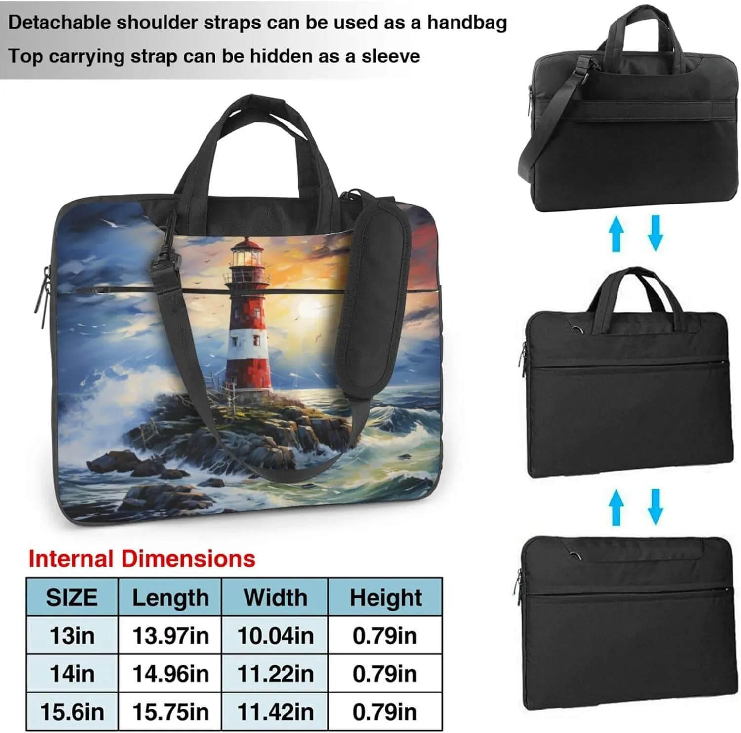 Laptop Bag Marine Rustic Wooden Sea Starfish Laptop Tote Bag Women Men Laptop Sleeve Case Lightweight Briefcase