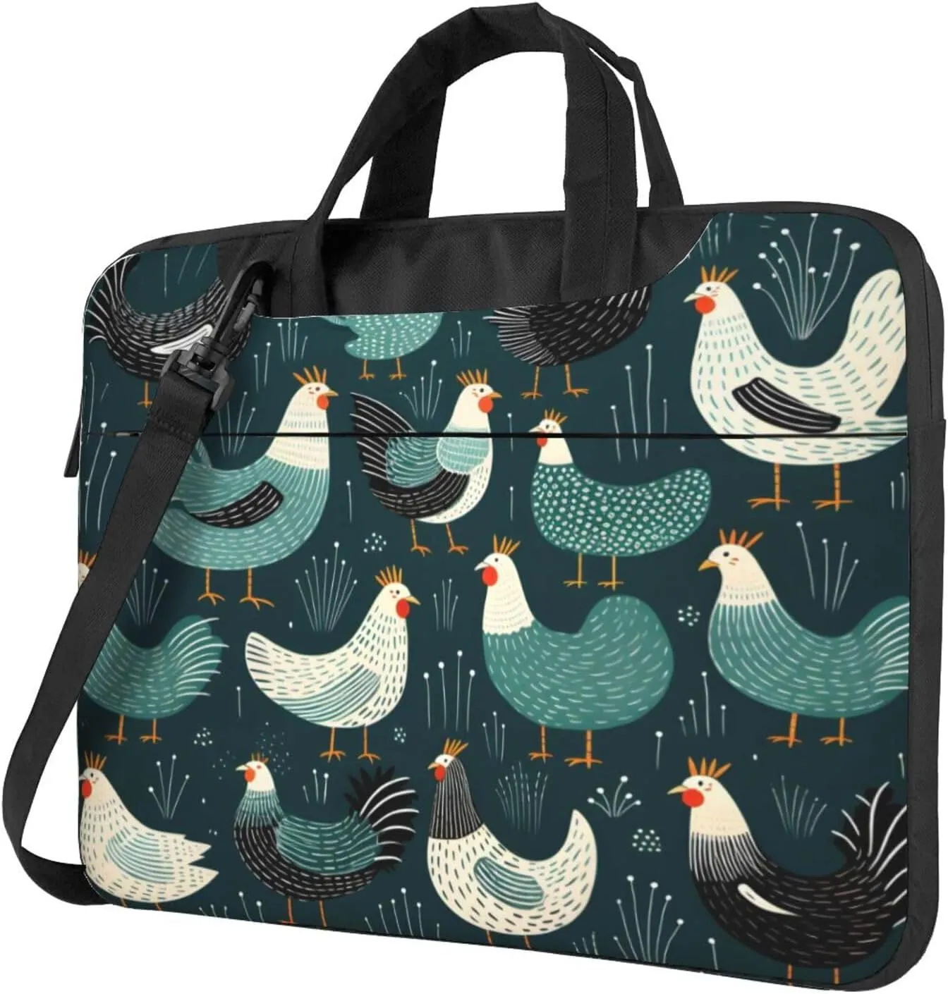 Laptop Bag Rustic Rooster Hen Painting Laptop Tote Bag Women Men Laptop Sleeve Case Lightweight Computer Bag