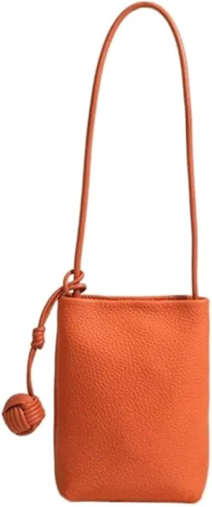 Leather Shoulder Crossbody Bag Soft Bucket Bag for Women Hobo Phone Pouch Purse Versatile Casual Cute Small Chic stylish
