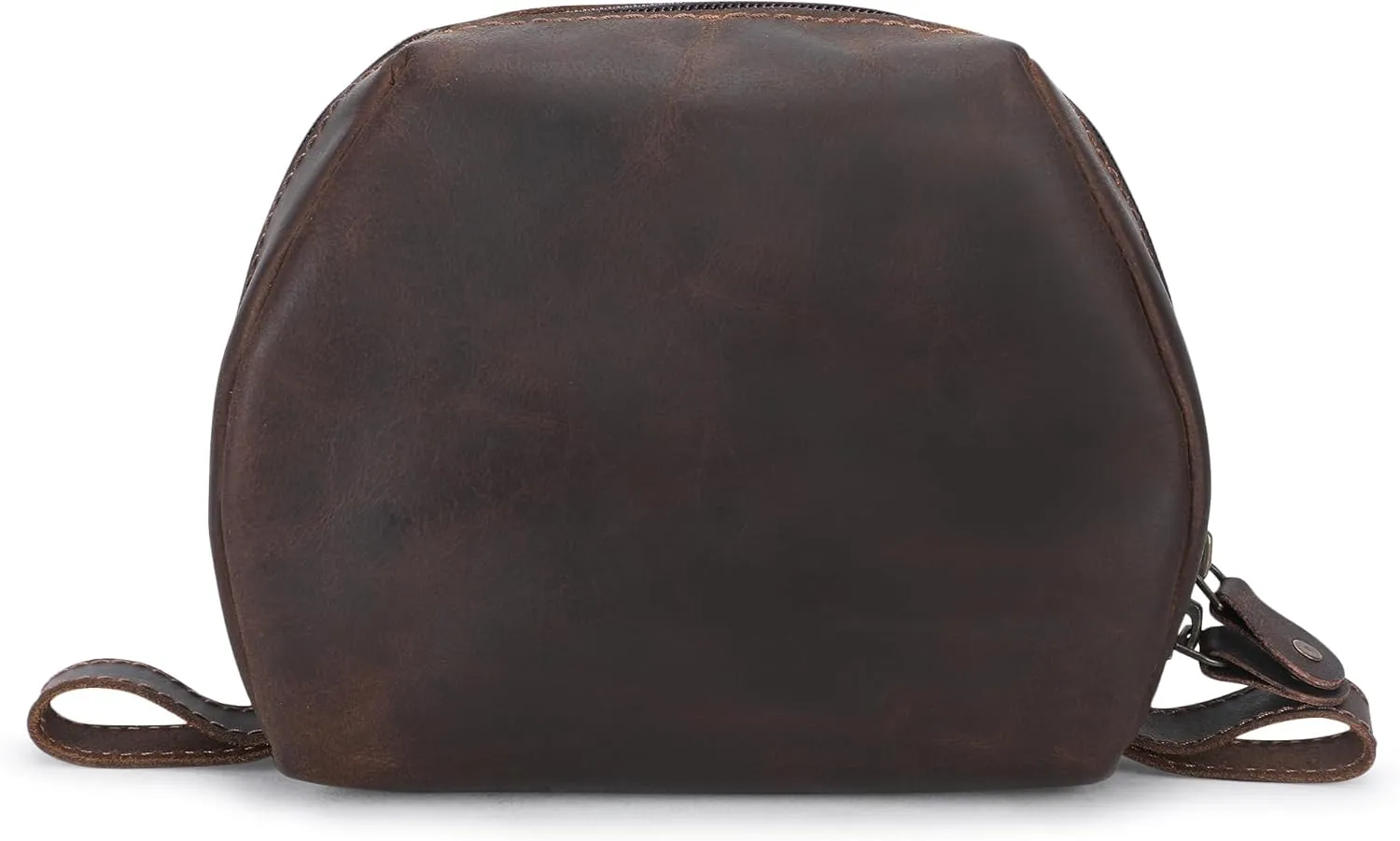 Leather Travel Makeup Bag  Large Cosmetic Case with Brush Holders, Clear Toiletry Organizer for Women, Professional Makeup Pouch (Brown) (Small Toiletry Kit)