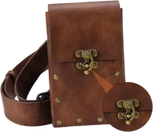 Leather Waist Bag Small Retro Punk Style Outdoor Sports Bag Fashion Accessory