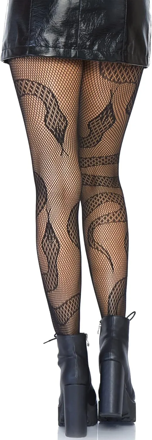 Leg Avenue womens Dark Alternative Animal Fishnet Tights