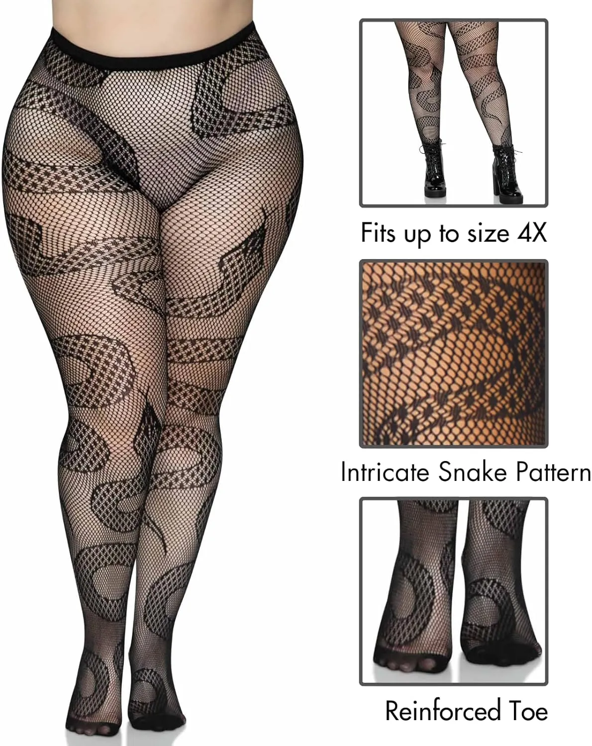 Leg Avenue womens Dark Alternative Animal Fishnet Tights