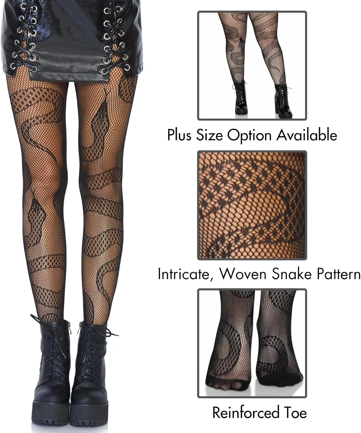 Leg Avenue womens Dark Alternative Animal Fishnet Tights