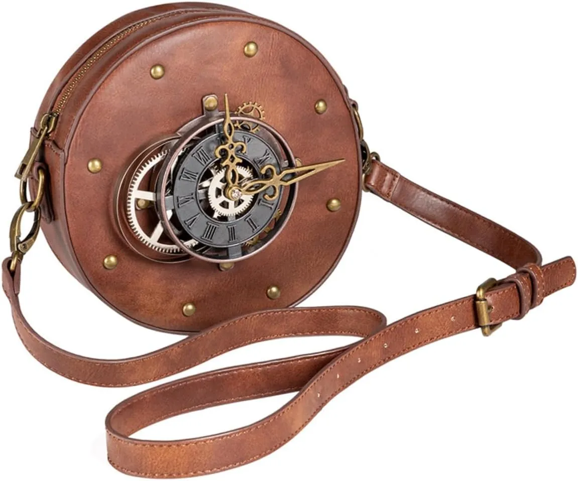 LIFKOME Satchel Retro Motorcycle Bag Shoulder Bag Punk Handbag Vintage Pouch for Women