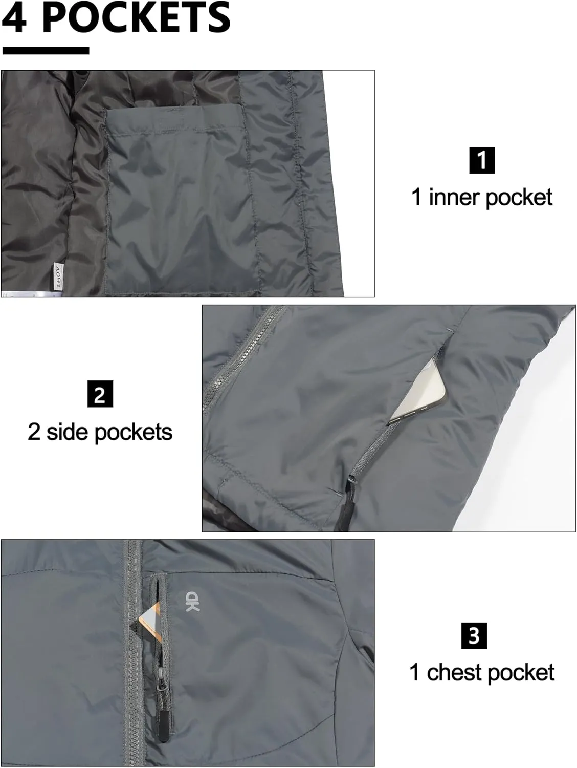Little Donkey Andy Women's Puffer Jacket Lightweight Windproof Warm for Hiking Travel Ski with Recycled Insulation