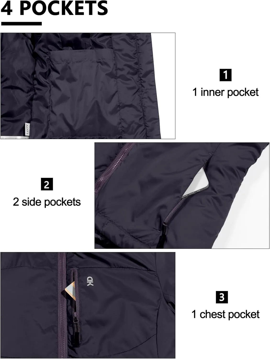 Little Donkey Andy Women's Puffer Jacket Lightweight Windproof Warm for Hiking Travel Ski with Recycled Insulation