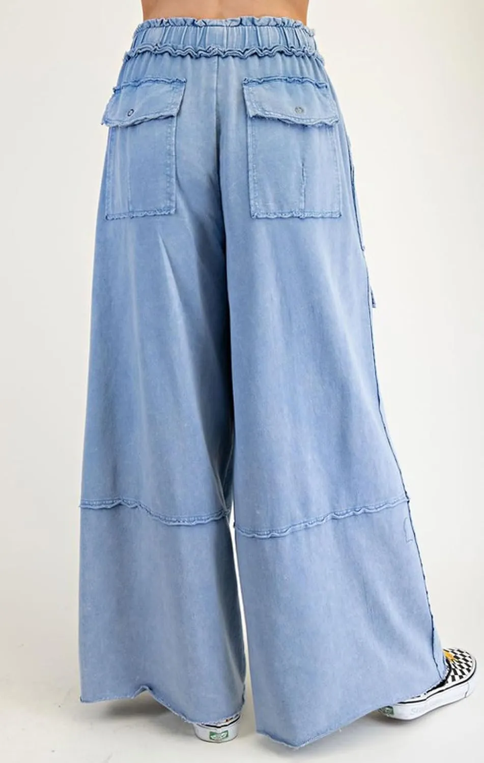 loveimgs Women 2025 Baggy High Waisted Wide Leg Cargo Pants Pockets Y2k Utility Pants Palazzo Sweatpants Slacks Trousers