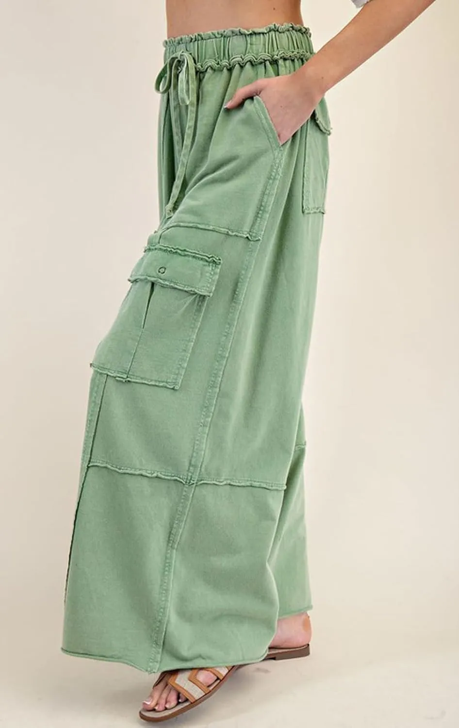 loveimgs Women 2025 Baggy High Waisted Wide Leg Cargo Pants Pockets Y2k Utility Pants Palazzo Sweatpants Slacks Trousers
