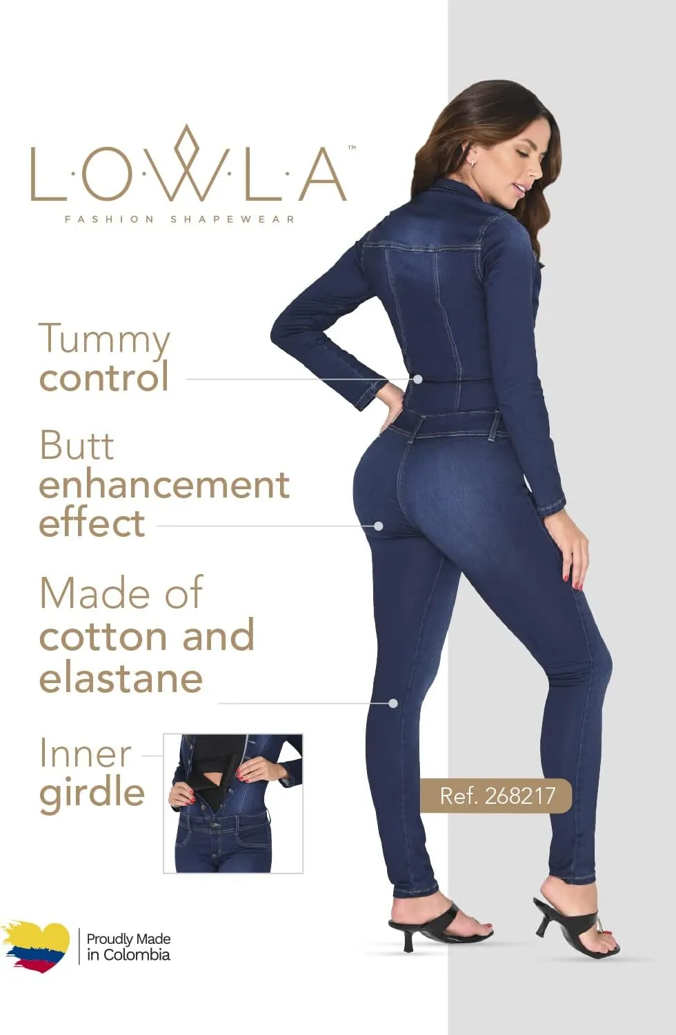 L.O.W.L.A SHAPEWEAR One piece jumpsuits for women | Butt Lifting Jeans | Pantalones Colombianos Levanta Cola