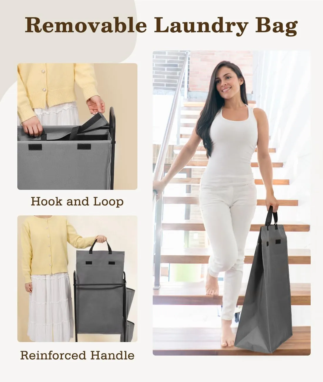 Luxspire 75L Rolling Laundry Hamper with Lid