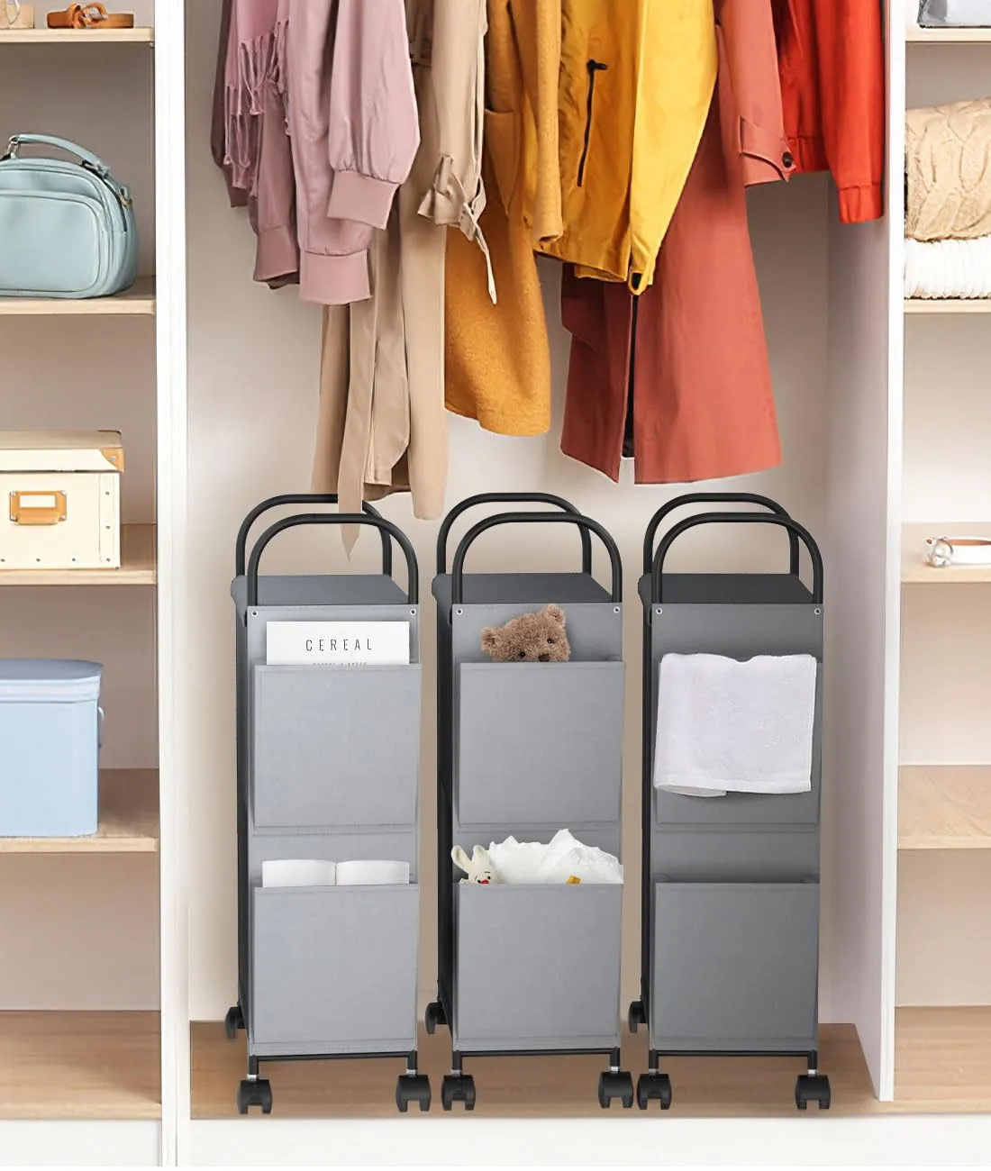 Luxspire 75L Rolling Laundry Hamper with Lid