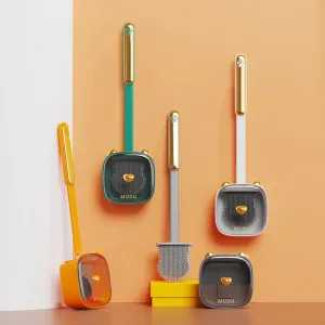 Luxury Cat-Themed Wall Mounted Toilet Brush Set