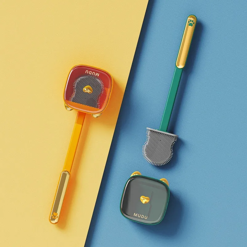 Luxury Cat-Themed Wall Mounted Toilet Brush Set