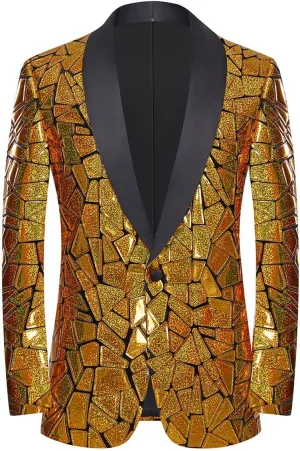 Make a Bold Statement with Our Men's Sequin Blazer - Perfect for Weddings, Parties