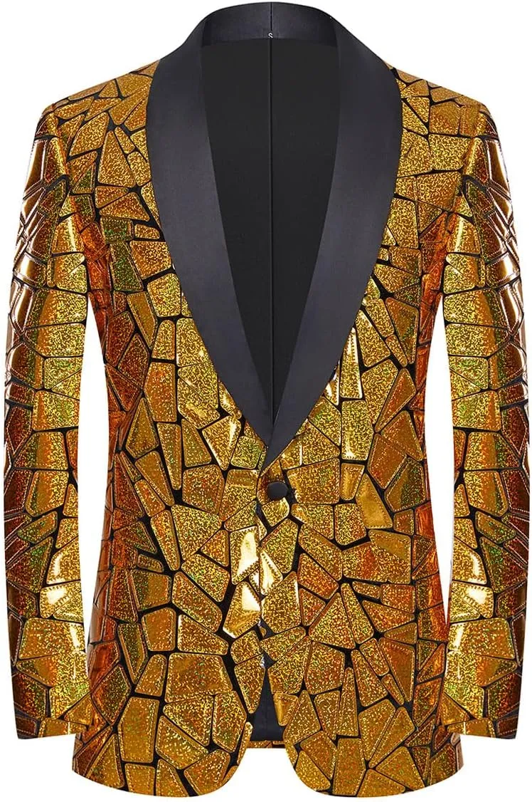 Make a Bold Statement with Our Men's Sequin Blazer - Perfect for Weddings, Parties