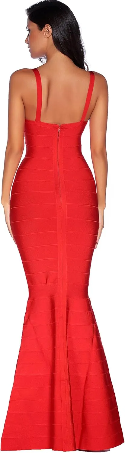 meilun Women's Maxi Bandage Dress Fishtail Bodycon Formal Evening Dresses