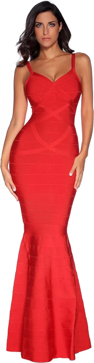 meilun Women's Maxi Bandage Dress Fishtail Bodycon Formal Evening Dresses
