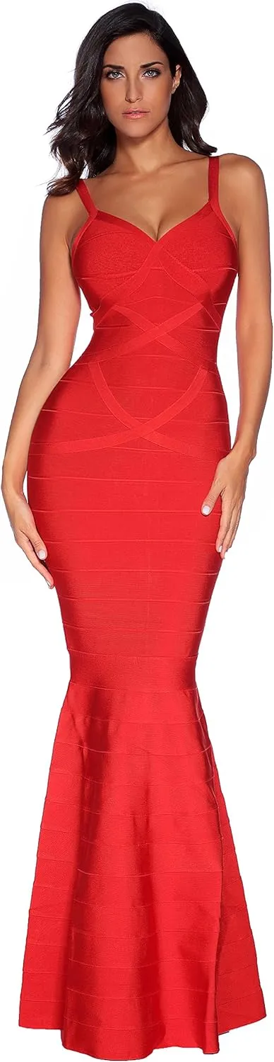 meilun Women's Maxi Bandage Dress Fishtail Bodycon Formal Evening Dresses