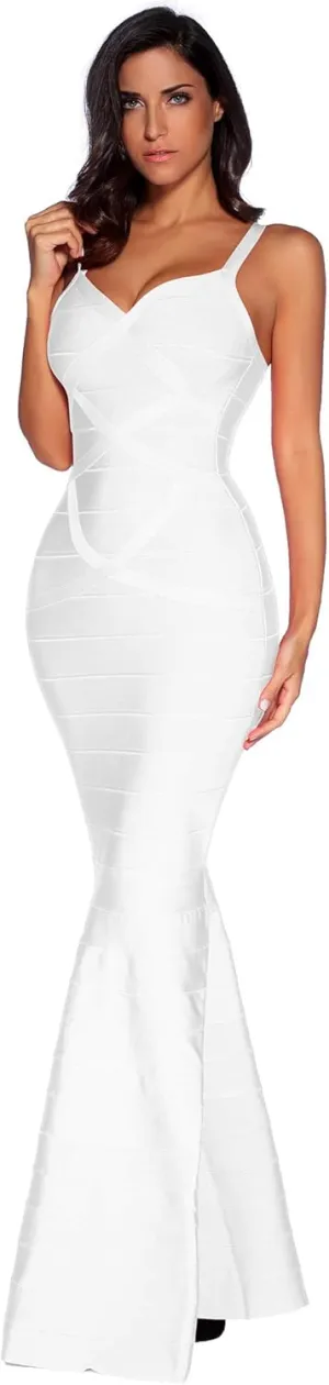 meilun Women's Maxi Bandage Dress Fishtail Bodycon Formal Evening Dresses