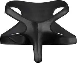 Men's Elephant Erotic Underwear Imitation Leather Underpants Hip Exposed Flat Angle Briefs