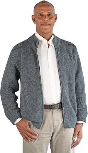 Mens Heritage Zip Alpaca Cardigan with Pockets