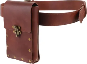 Milisten Punk Belt Bag Waist Bag Gothic Fanny Pack Belt Pouch Phone Purse Renaissance Costume Retro Cosplay Accessory Brown