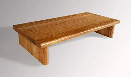 Monitor Stand # OSTGP30-4 Oak Golden Pecan 30 x 11.25 x 4.88 TV Wood Shelf Riser Furniture Desk Assembled Made in USA NEW