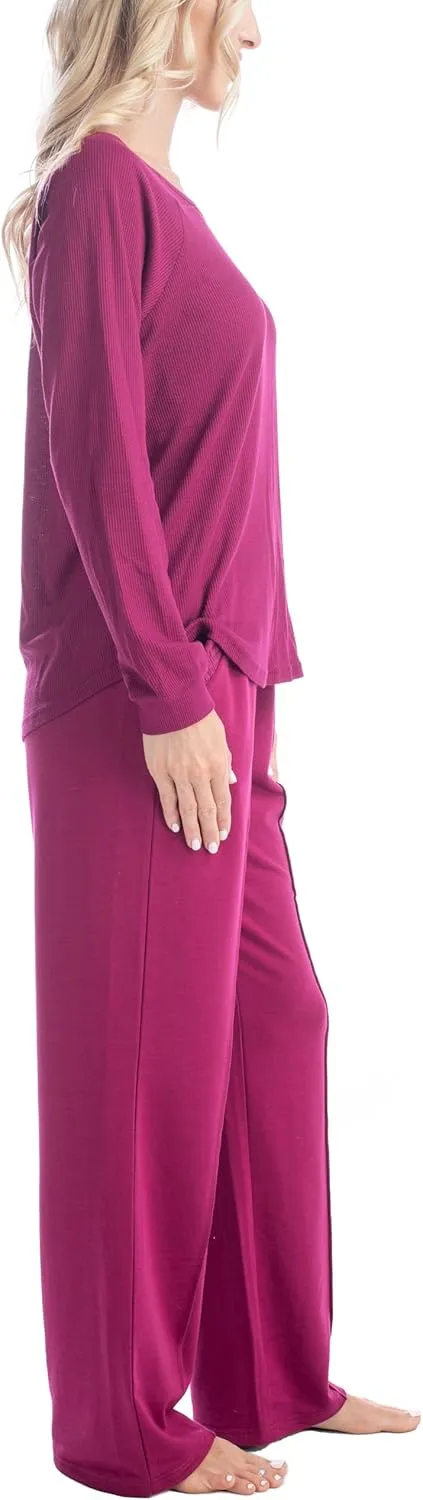MUK LUKS Quilted Shacket 3 Piece Lounge Set, Long Sleeve T-Shirt, Pajama Pants with Pockets, Matching Jacket