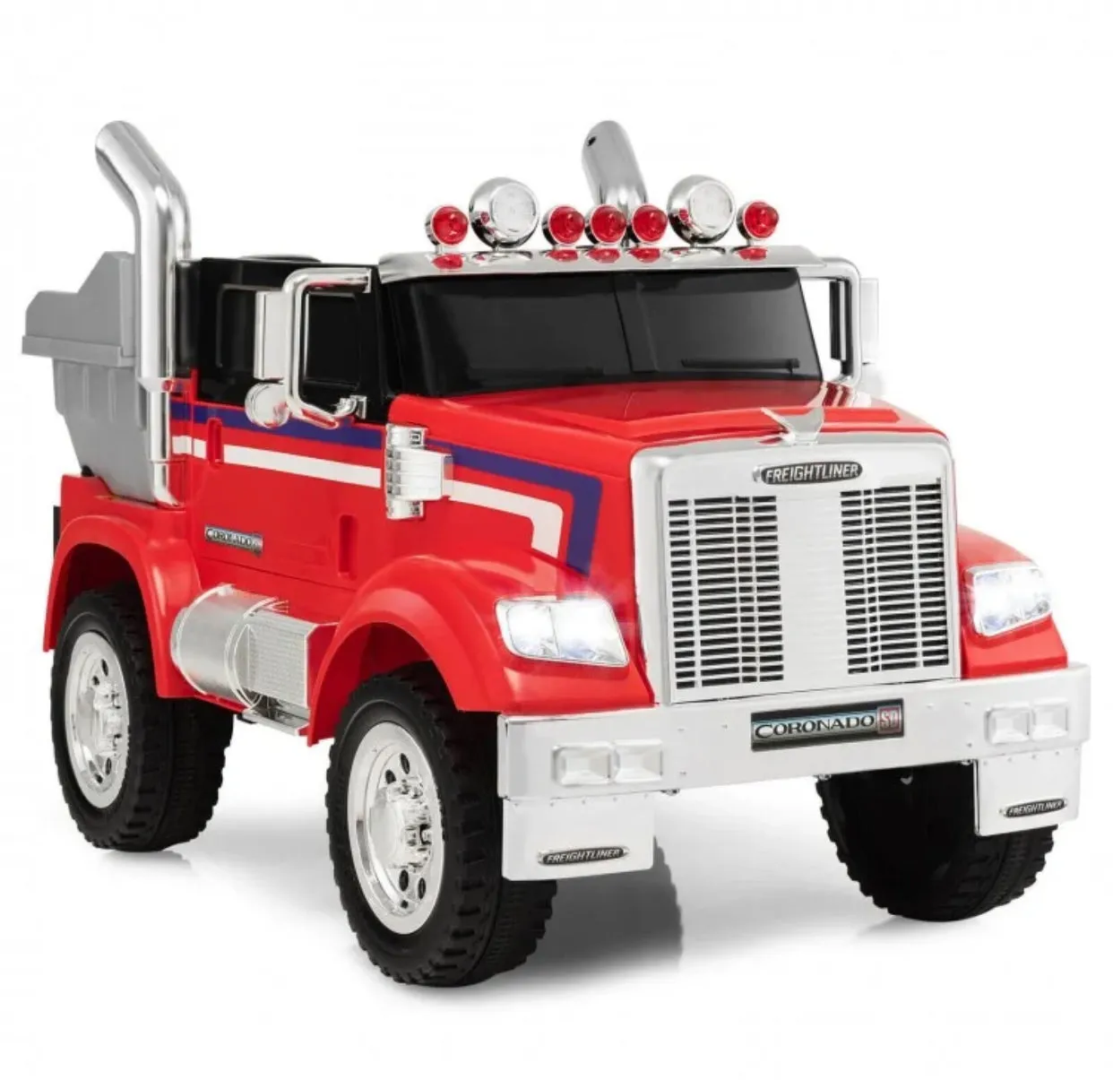 New 2025 Freightliner 12V Kids Ride on Truck / Car Upgraded 1 Seater | With Dump Box | Lights | Storage | Push To Start | Remote