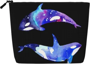 Orca Killer Whale Fake Hemp Makeup Bag, Toiletry Organizer  One Pack for Multiple Daily Uses, Business Trip Companion