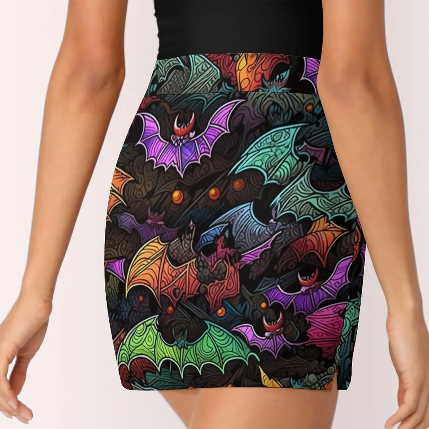 Owl Pattern Mini Pleated Skirts for Women Sexy Mini Skirt Short Cargo Skirt Skater A-line Pleated Skirt
