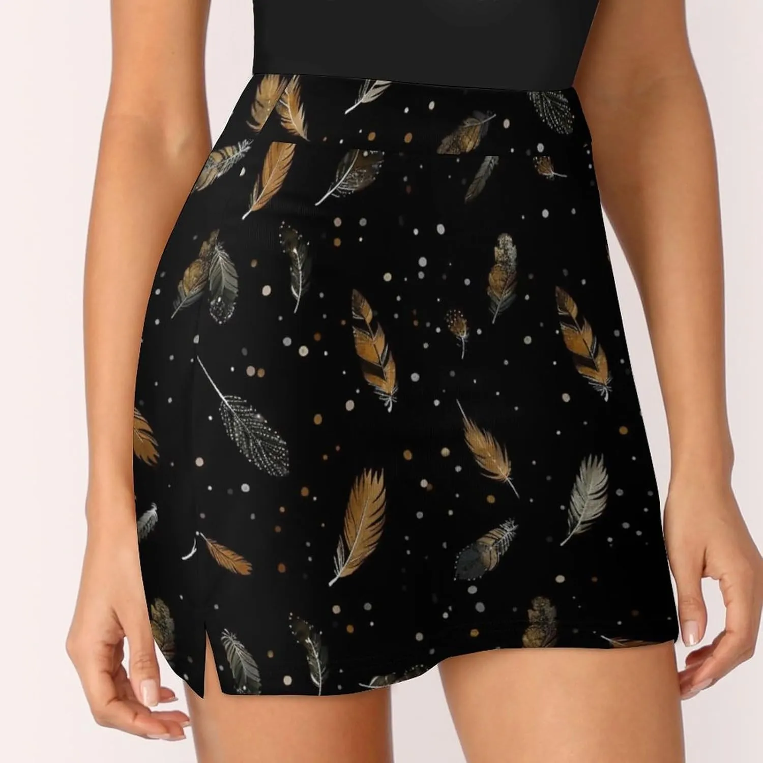 Owl Pattern Mini Pleated Skirts for Women Sexy Mini Skirt Short Cargo Skirt Skater A-line Pleated Skirt