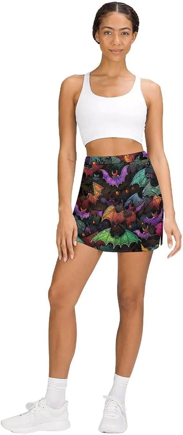 Owl Pattern Mini Pleated Skirts for Women Sexy Mini Skirt Short Cargo Skirt Skater A-line Pleated Skirt